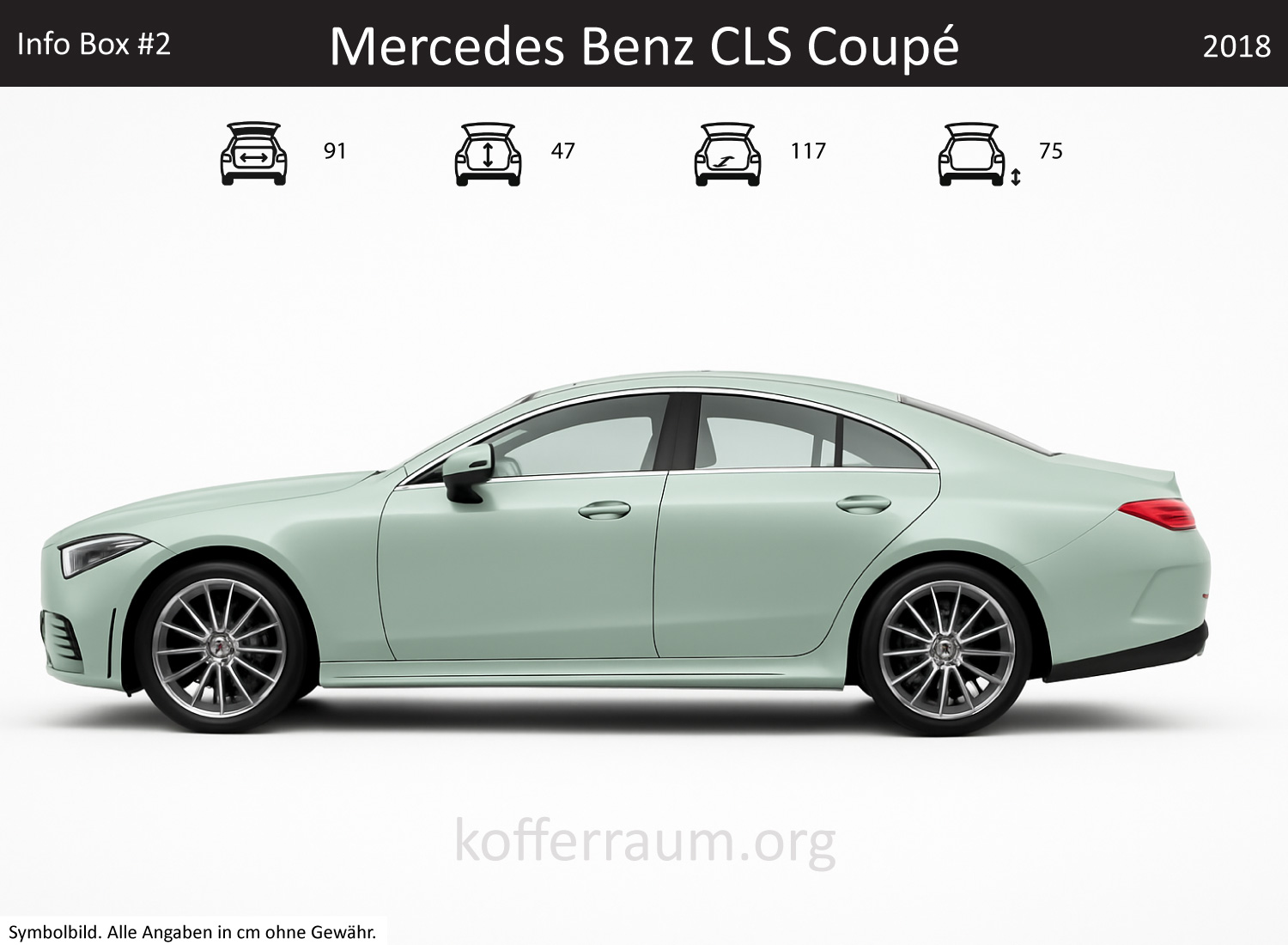 Mercedes Benz CLS Coupe trunk dimensions – detail