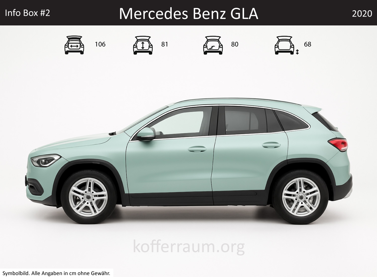 Mercedes Benz GLA trunk dimensions – detail