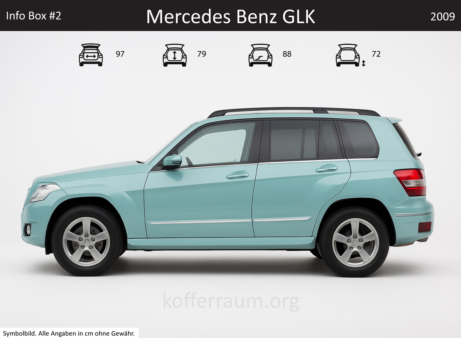 Mercedes Benz GLK trunk dimensions – detail