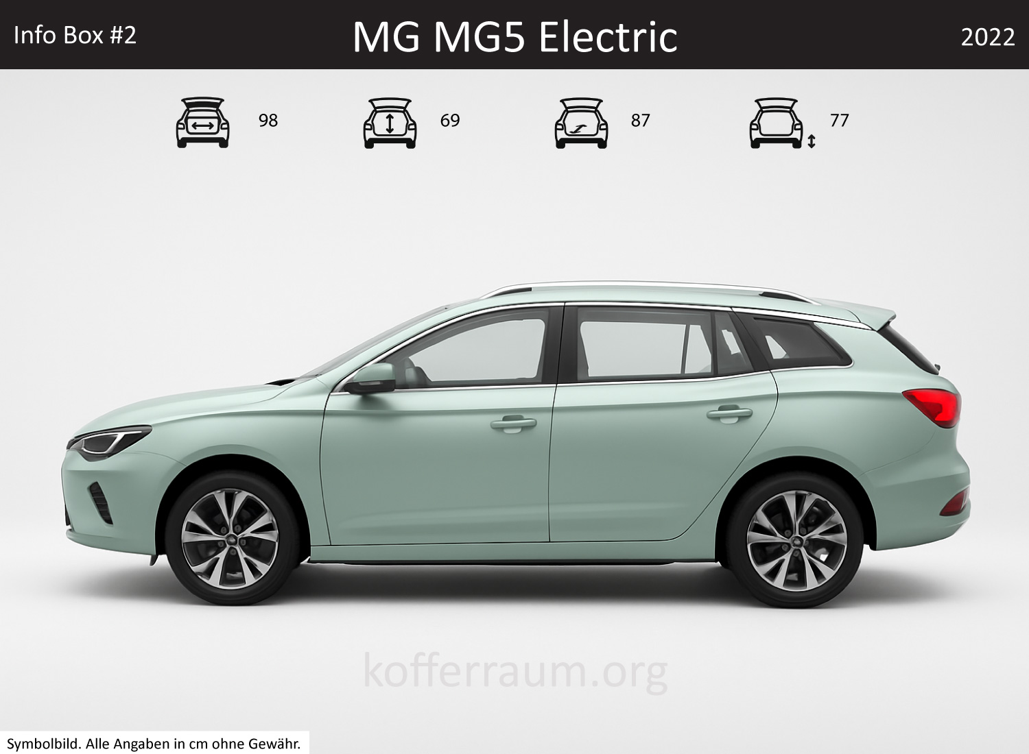 MG MG5 EV trunk dimensions – detail