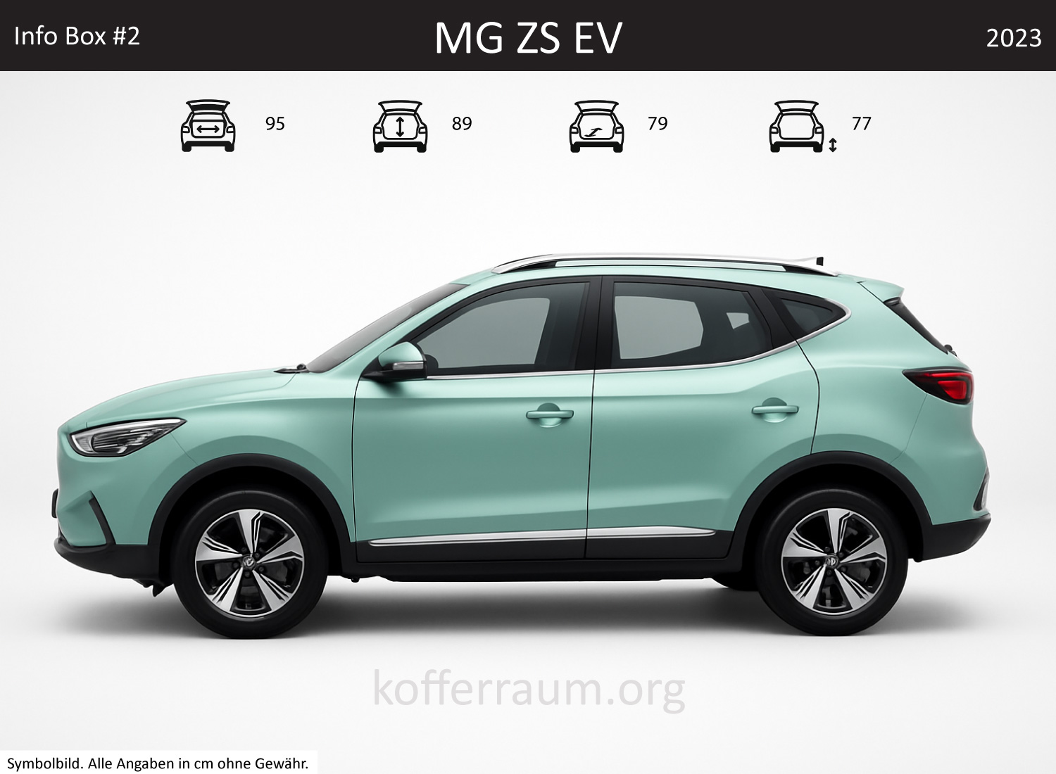 MG ZS EV trunk dimensions – detail