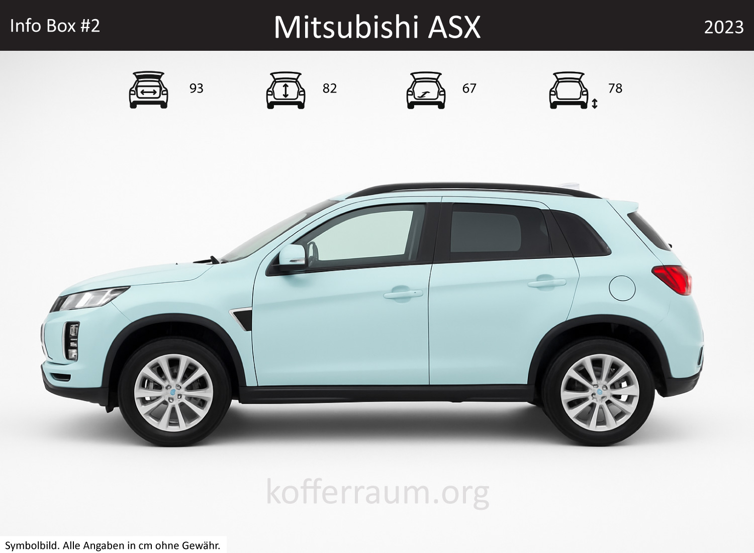 Mitsubishi Outlander Sport trunk dimensions – detail