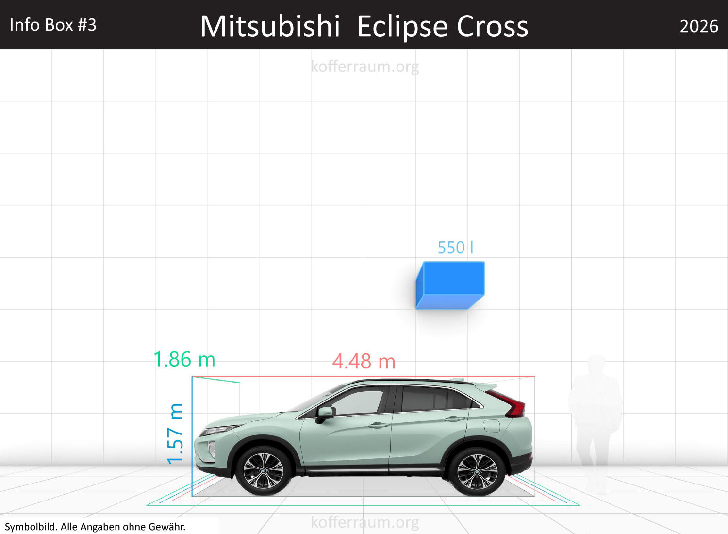 Mitsubishi Eclipse Cross trunk space volume