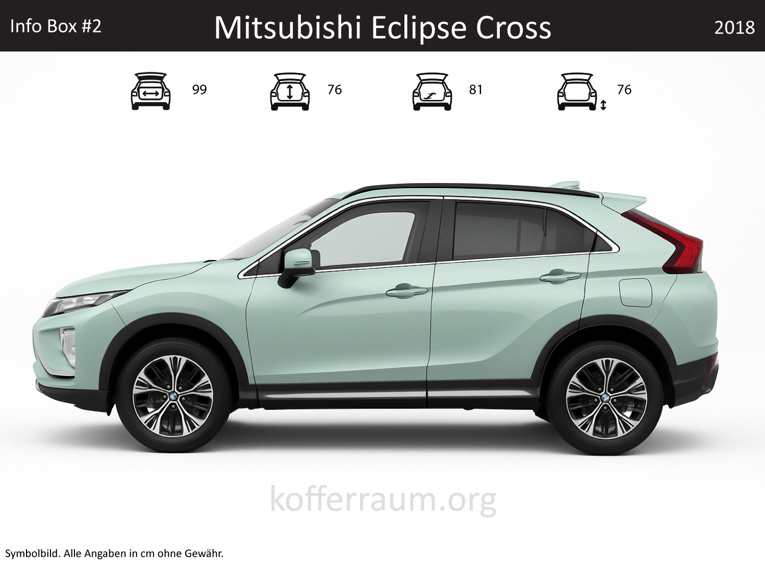 Mitsubishi Eclipse Cross trunk dimensions – detail