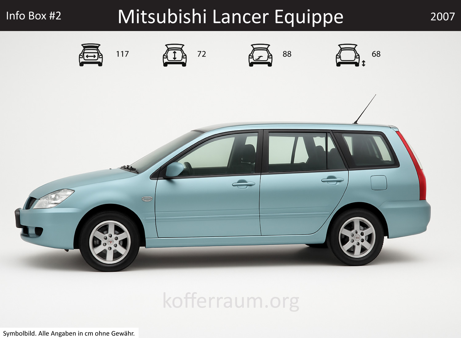 Mitsubishi Lancer Wagon trunk dimensions – detail