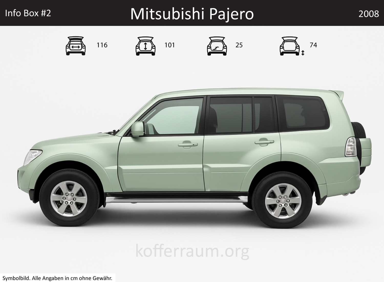Mitsubishi Montero trunk dimensions – detail