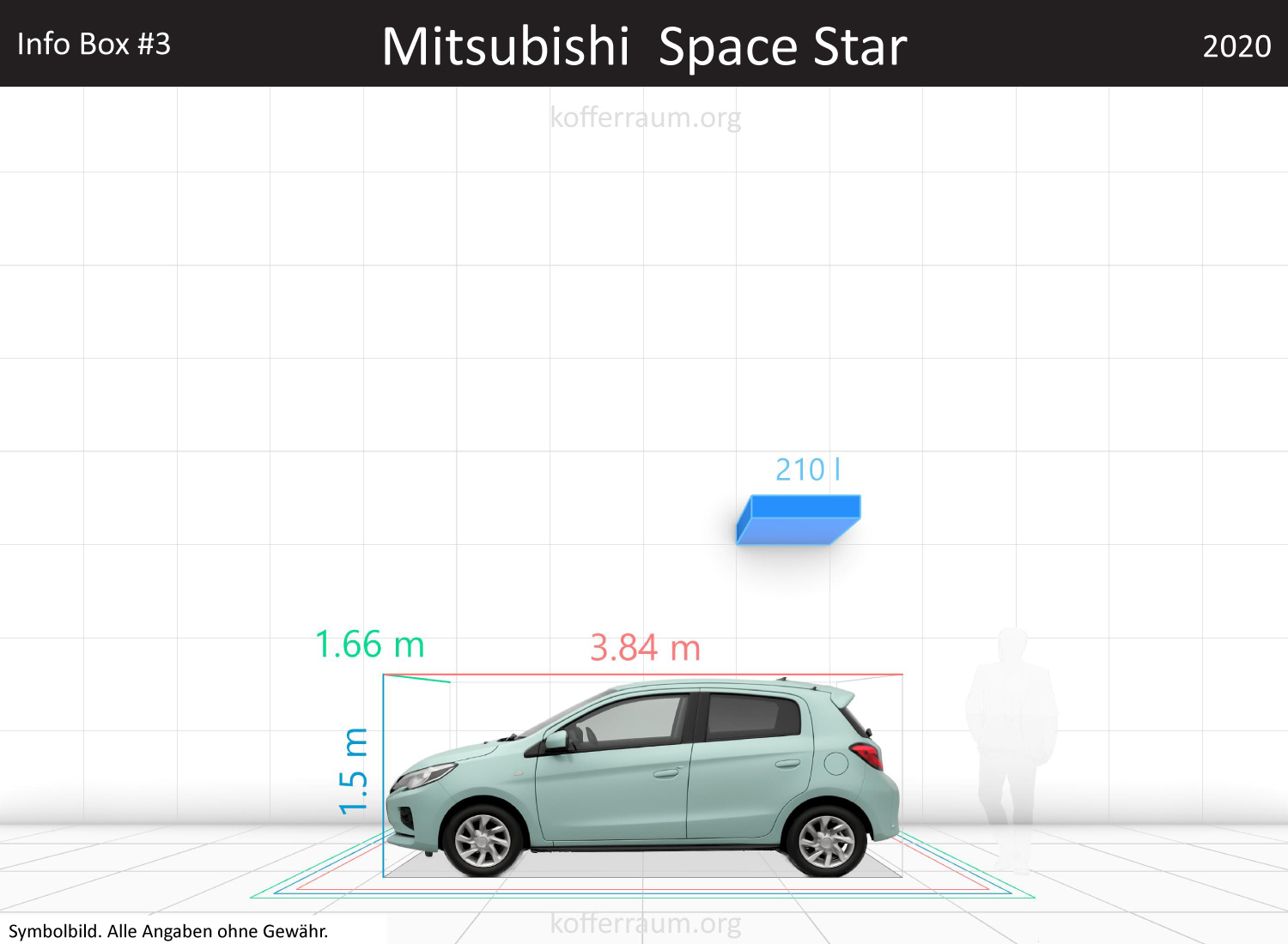 Mitsubishi Mirage trunk space volume