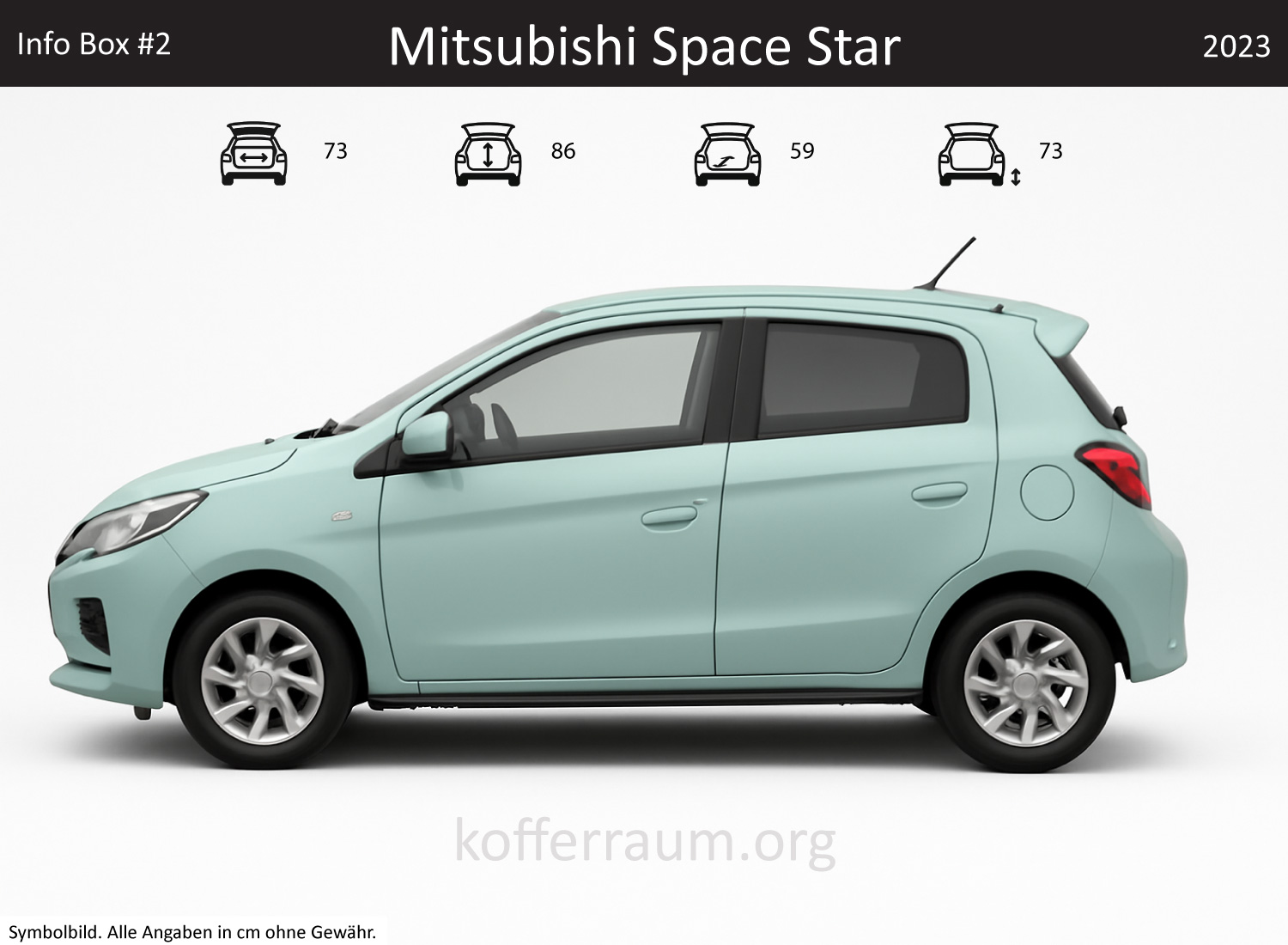 Mitsubishi Mirage trunk dimensions – detail