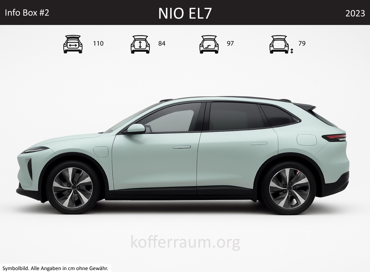 NIO EL7 trunk dimensions – detail