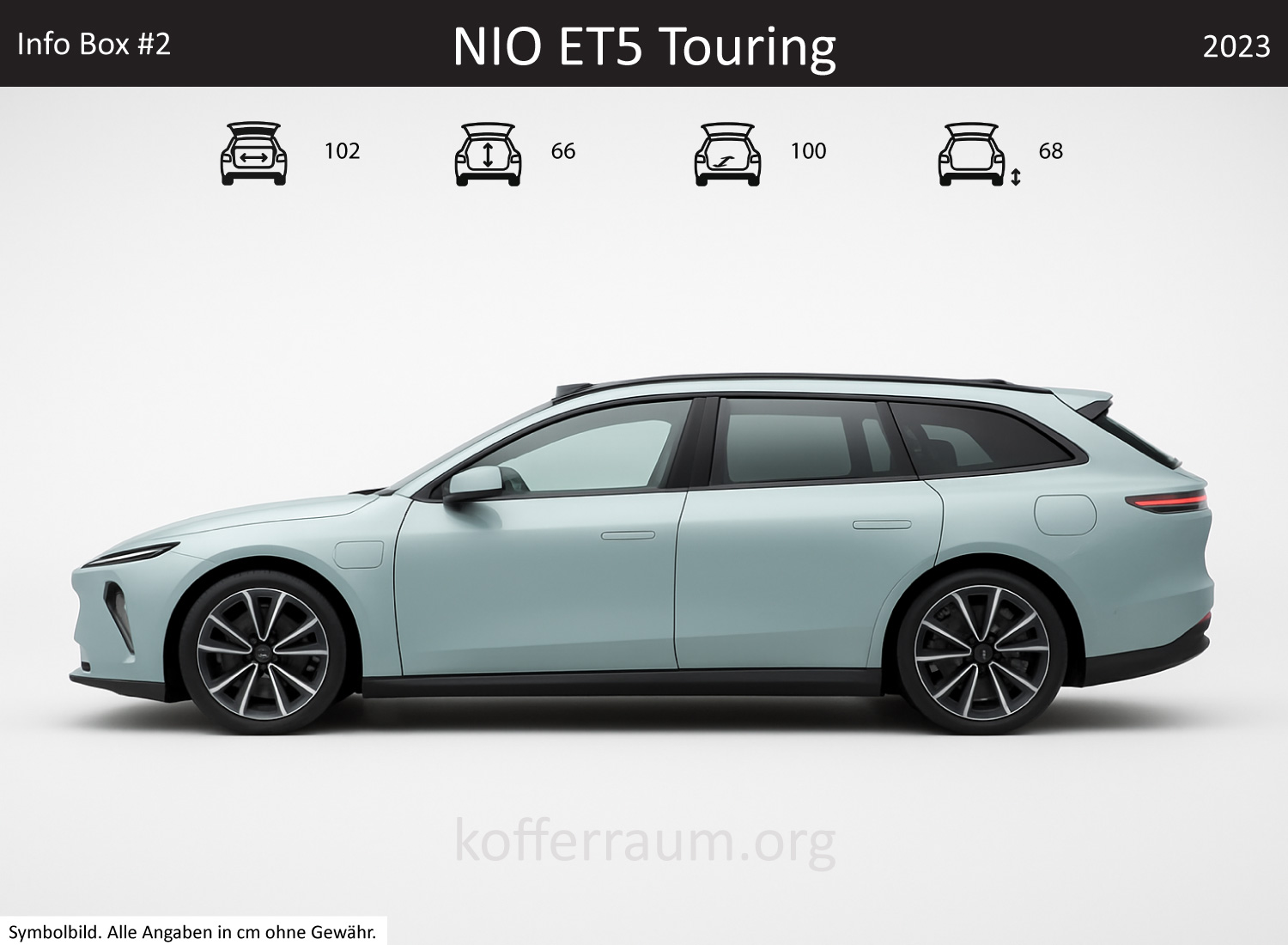 NIO ET5 Touring trunk dimensions – detail