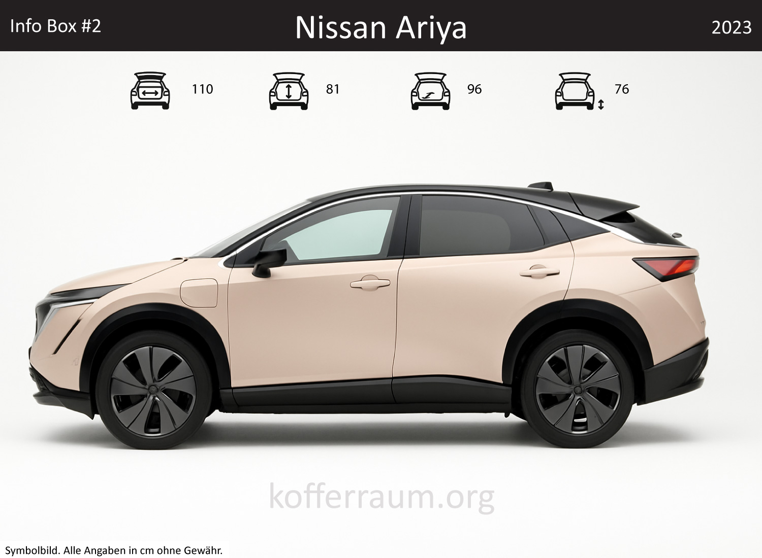 Nissan Ariya trunk dimensions – detail
