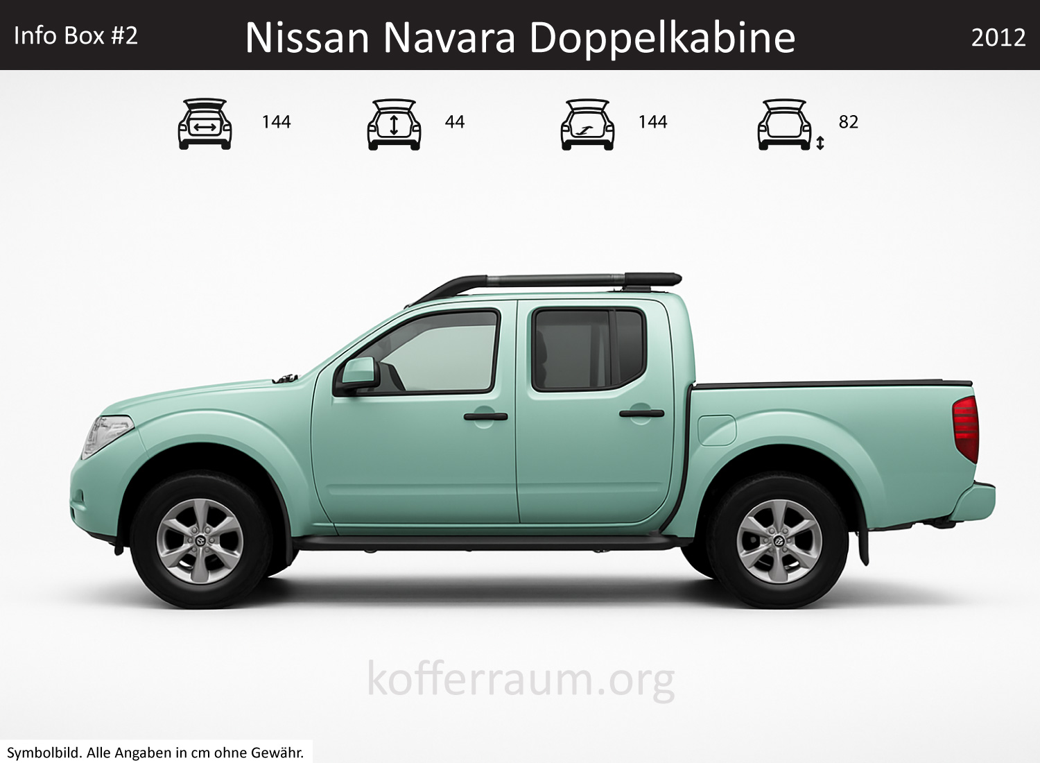 Nissan Frontier Crew Cab trunk dimensions – detail
