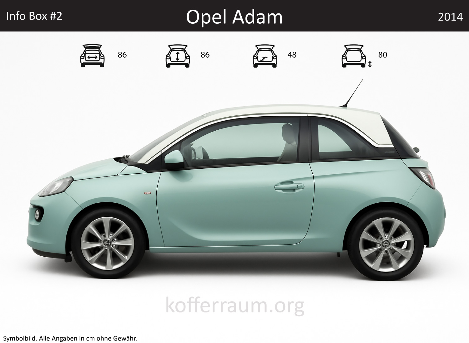 Opel Adam trunk dimensions – detail
