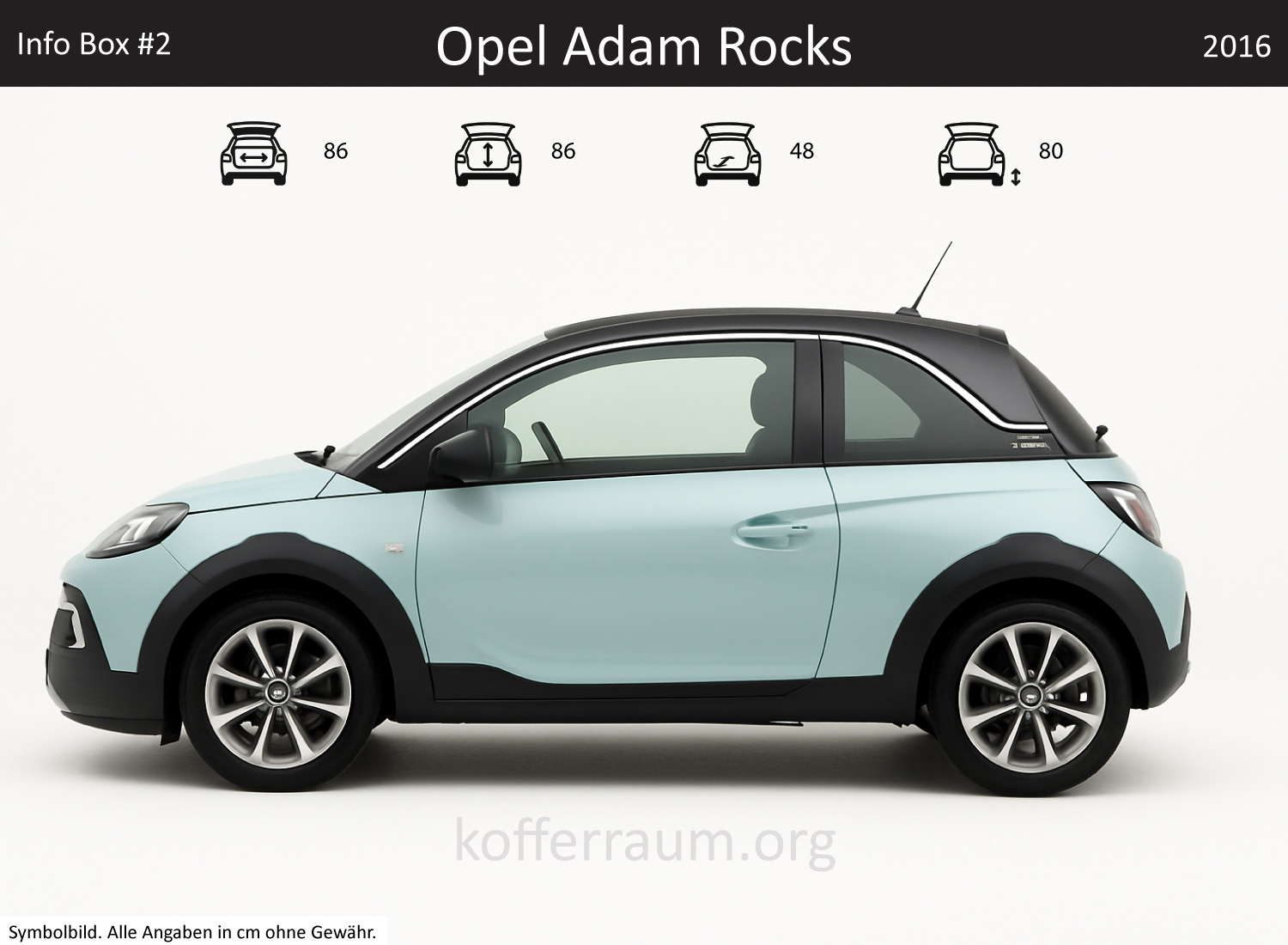 Opel Adam Rocks trunk dimensions – detail