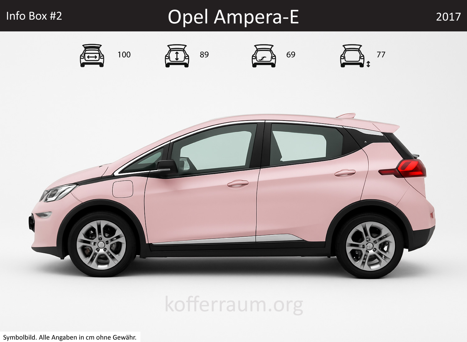 Opel Bolt EV trunk dimensions – detail