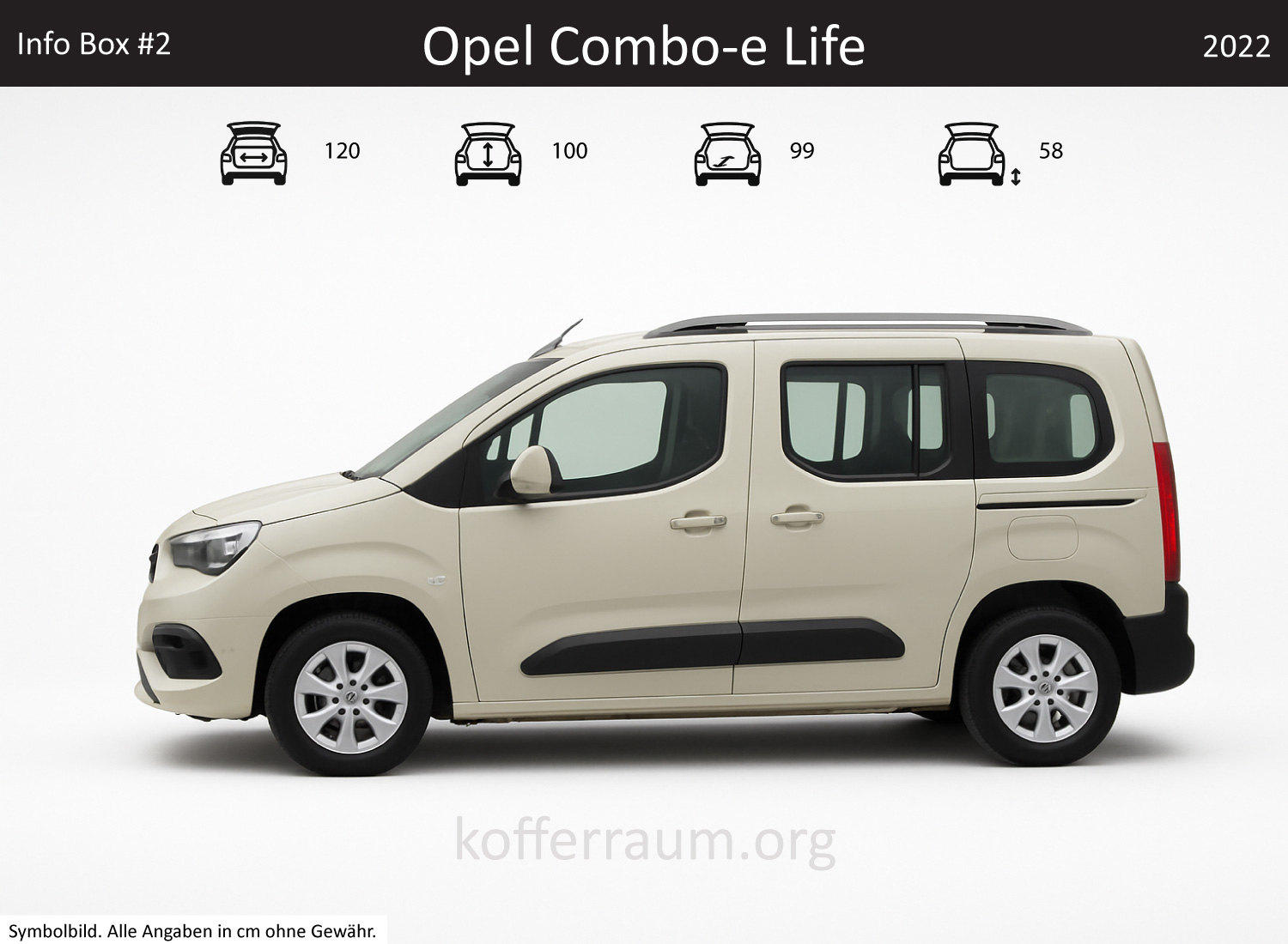 Opel Combo-e Life trunk dimensions – detail