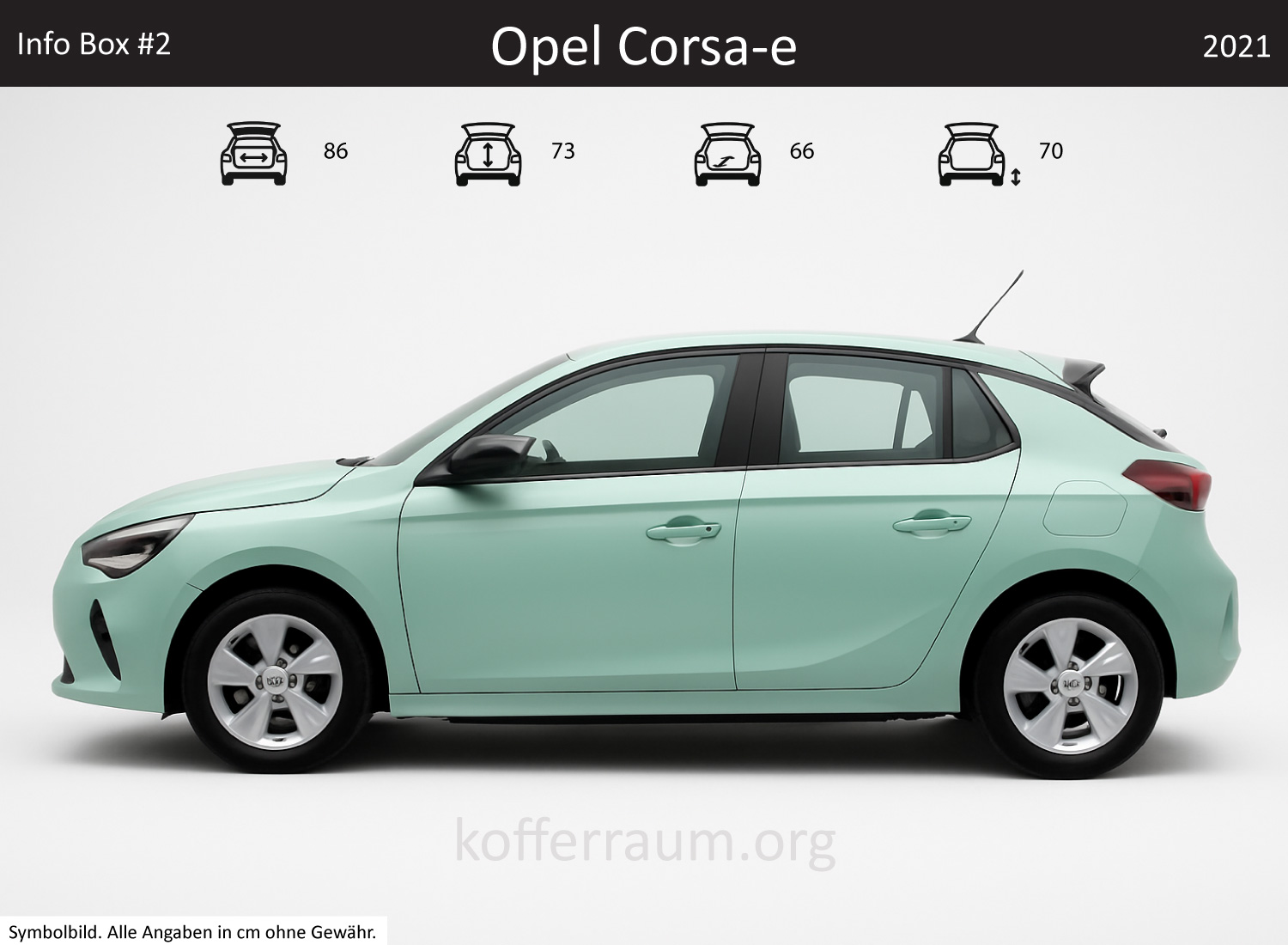 Opel Corsa-e trunk dimensions – detail