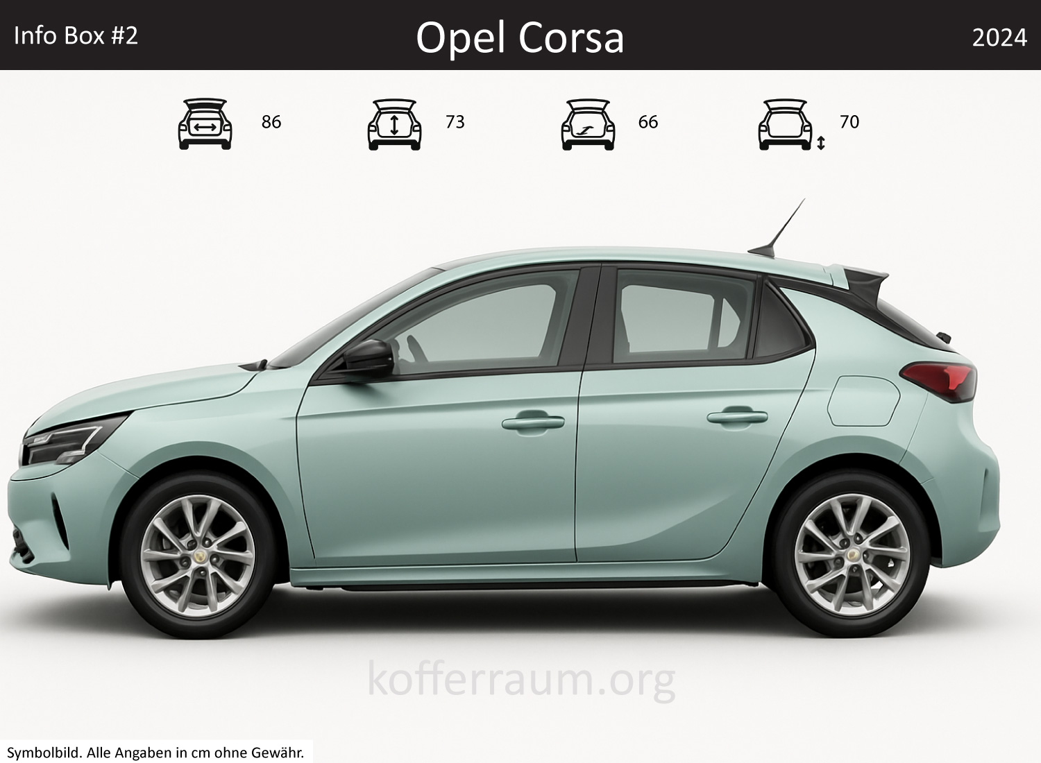 Opel Corsa trunk dimensions – detail