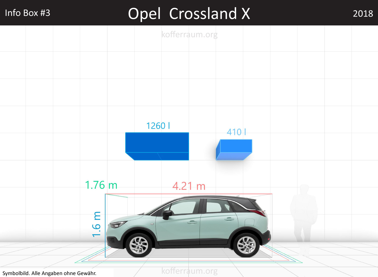 Opel Crossland X trunk space volume
