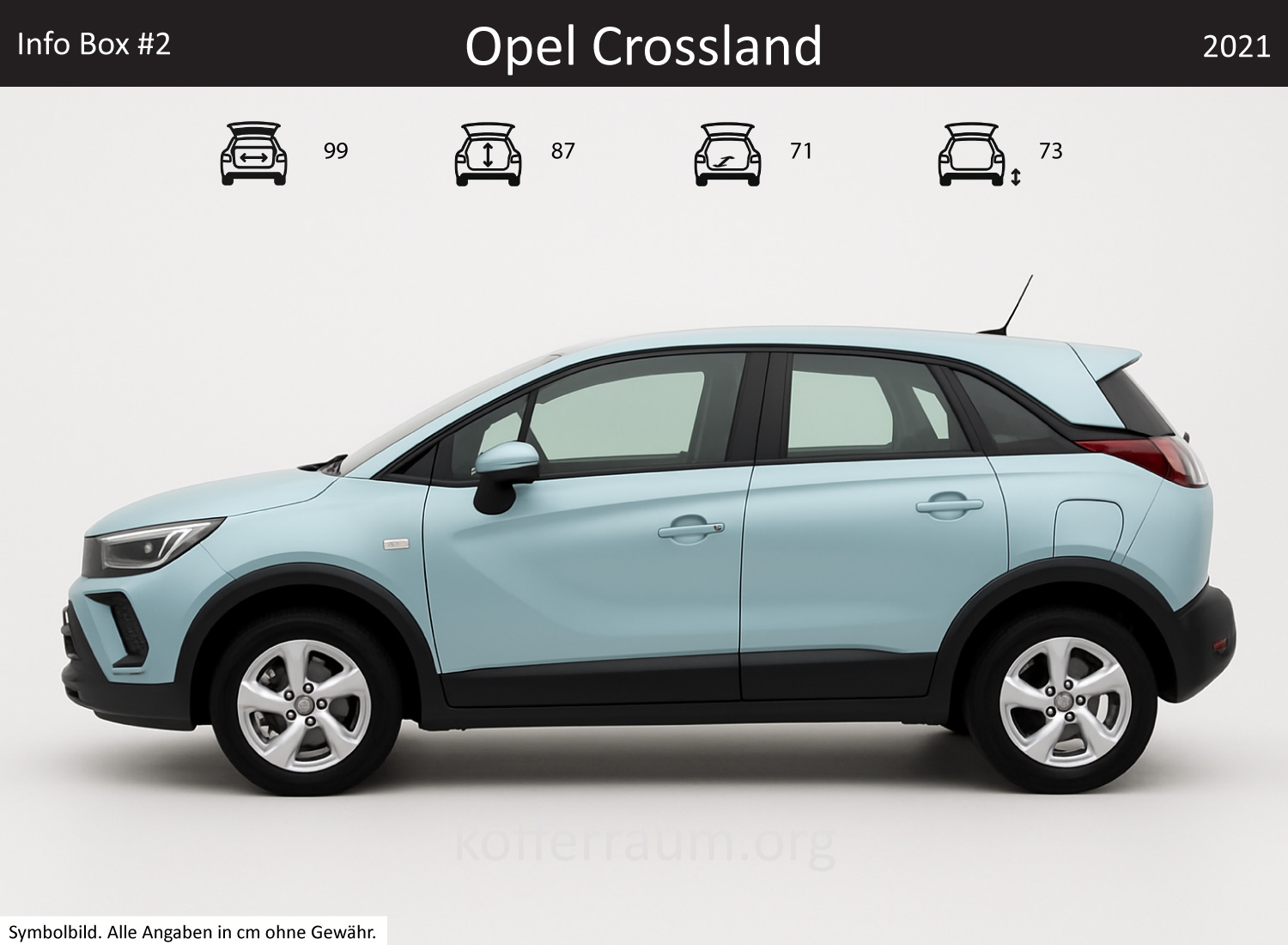 Opel Crossland trunk dimensions – detail
