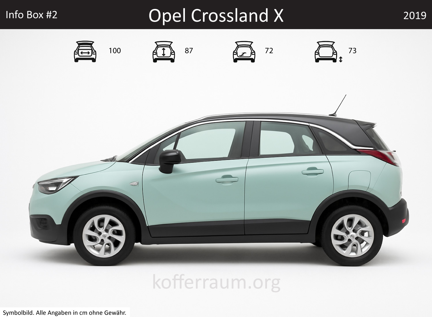 Opel Crossland X trunk dimensions – detail