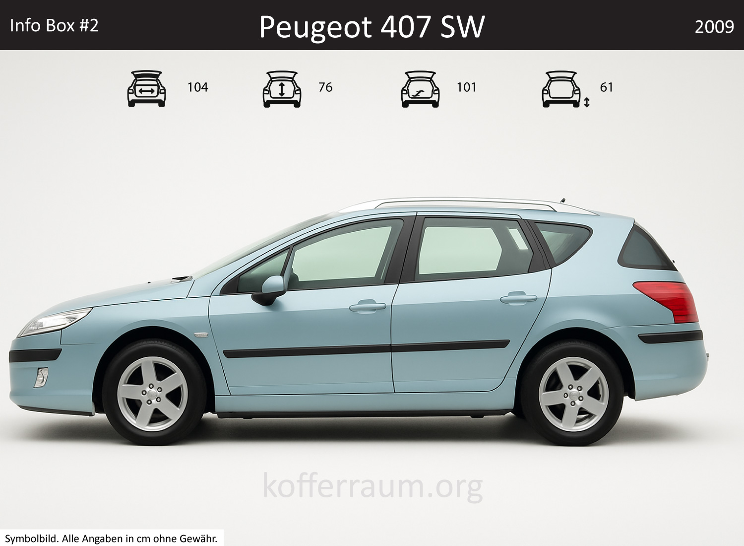Peugeot 407 SW trunk dimensions – detail