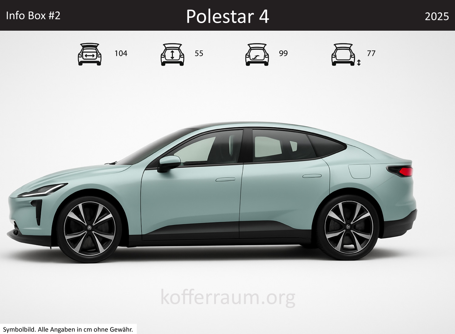 Polestar Polestar 4 trunk dimensions – detail