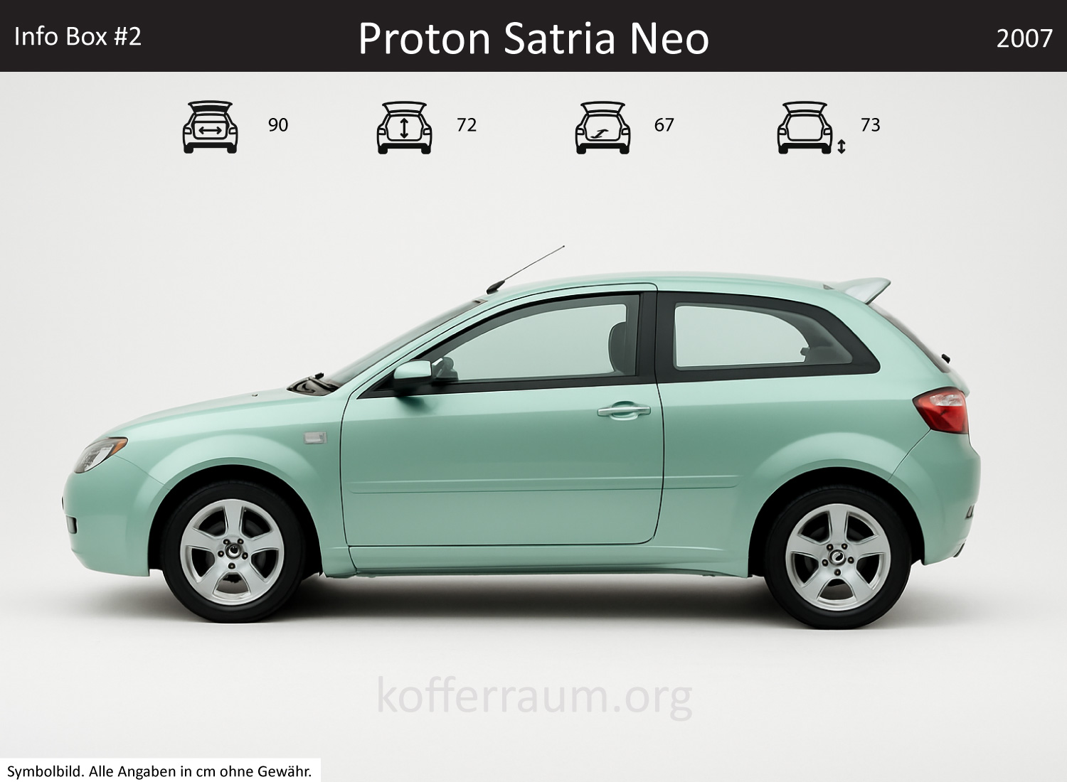 Proton Satria Neo trunk dimensions – detail