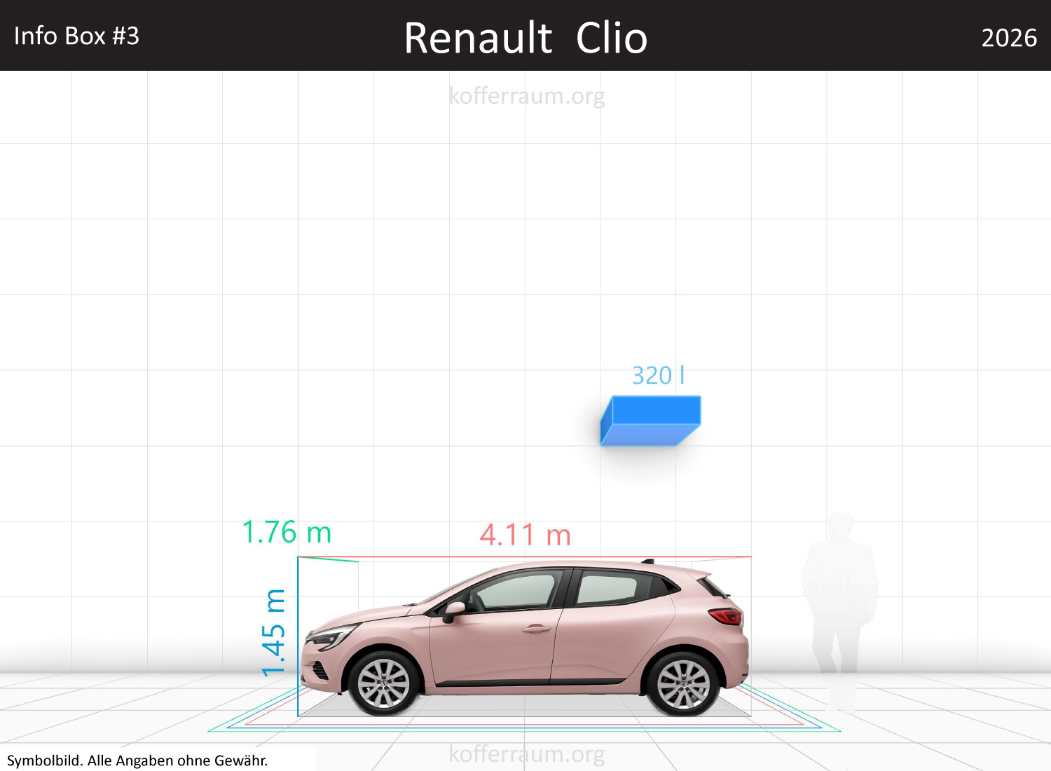 Renault Clio trunk space volume