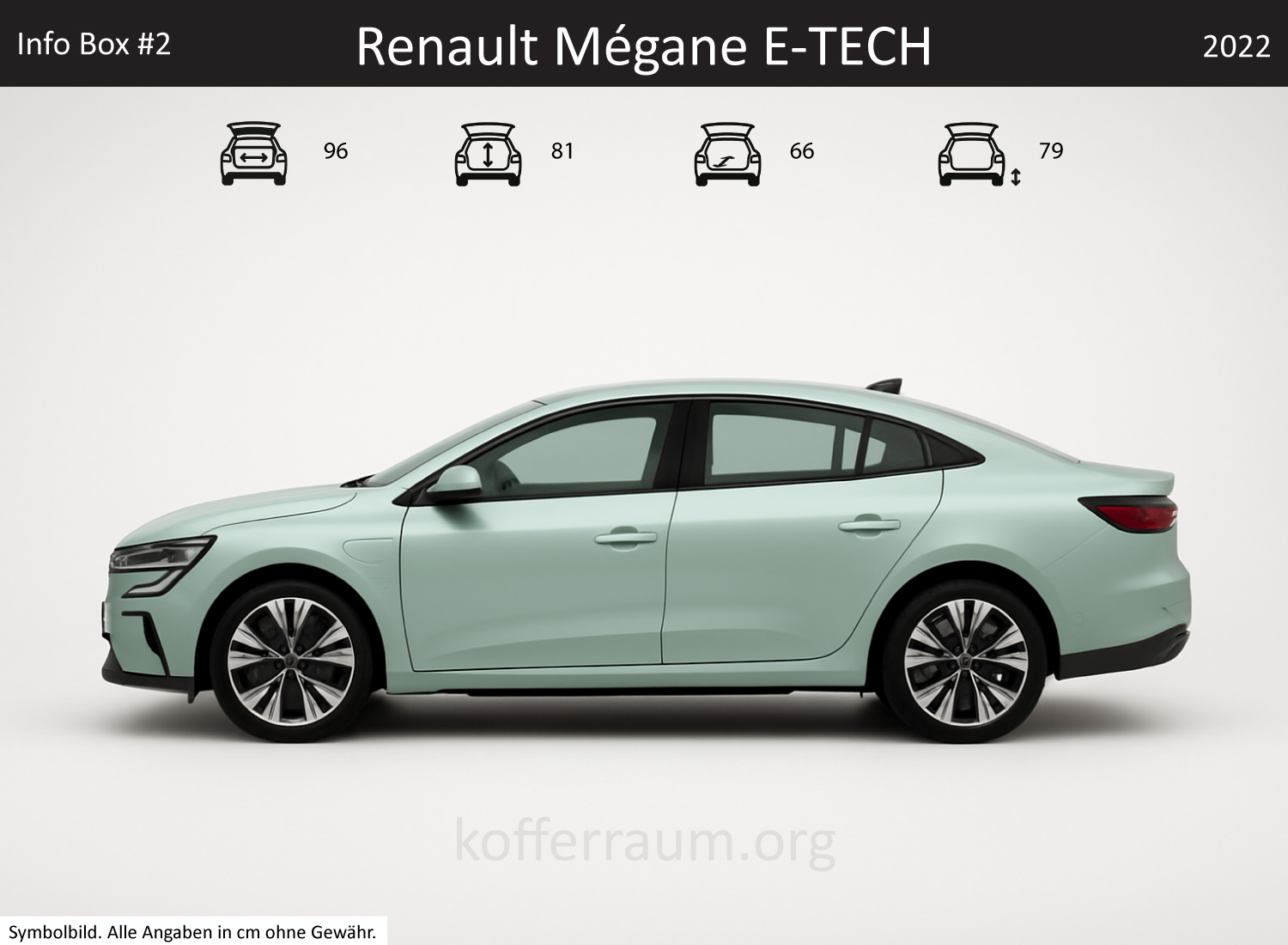 Renault Megane E-Tech trunk dimensions – detail