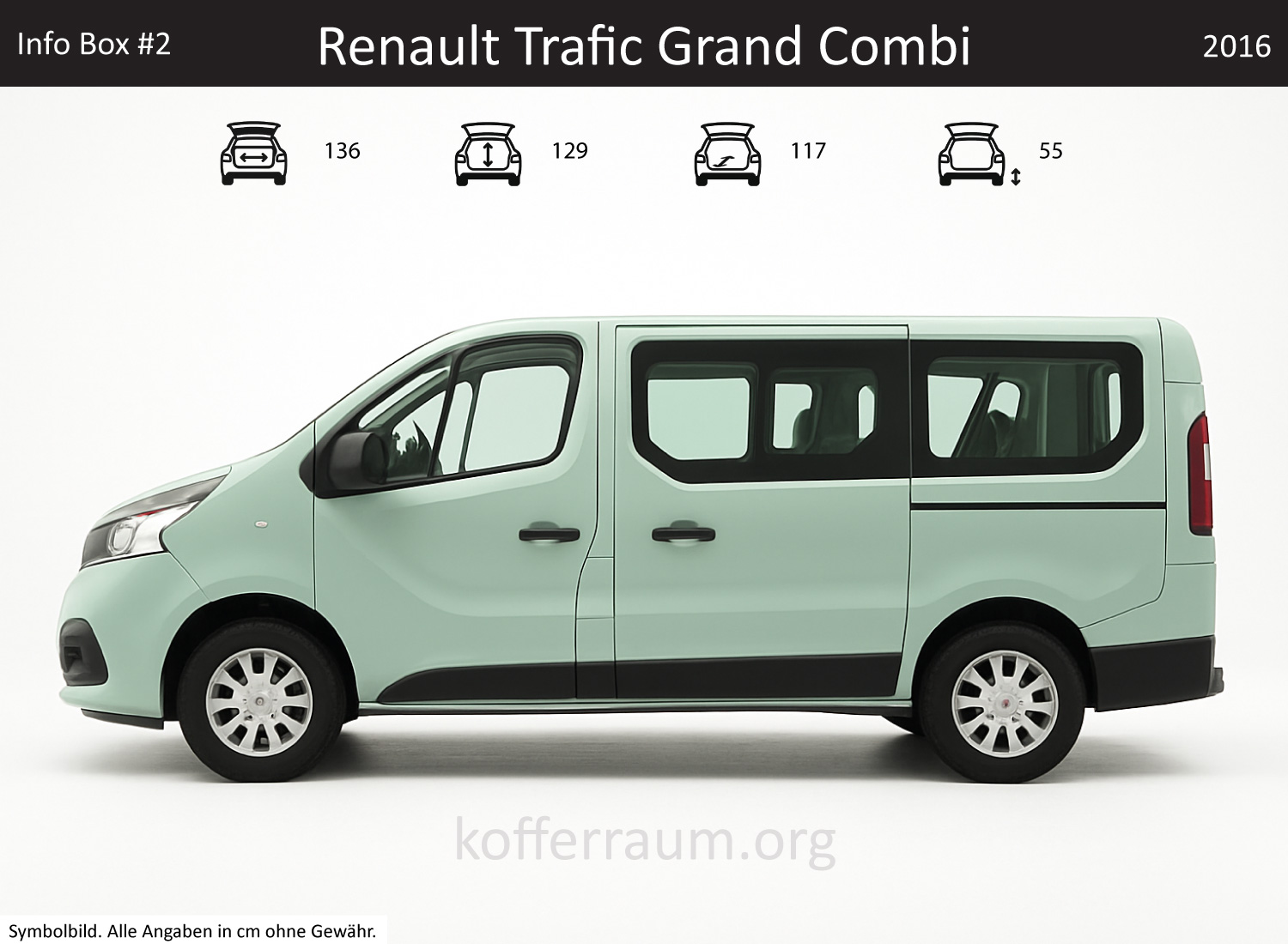 Renault Trafic Grand Combi trunk dimensions – detail
