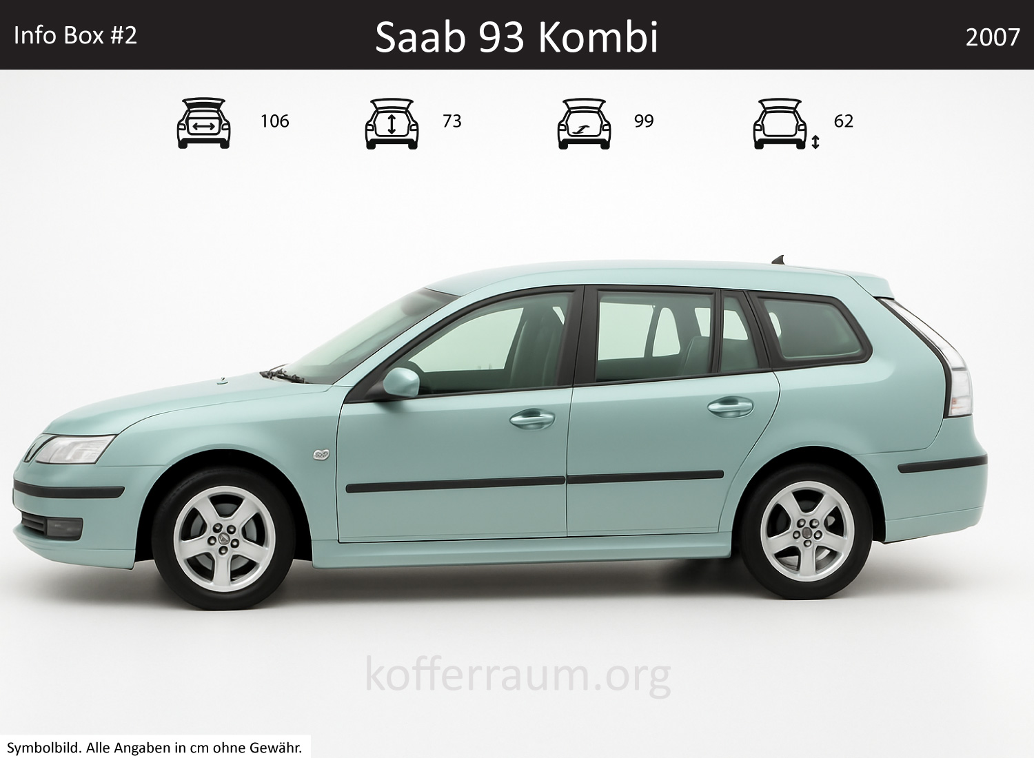 Saab Saab 93 Wagon trunk dimensions – detail