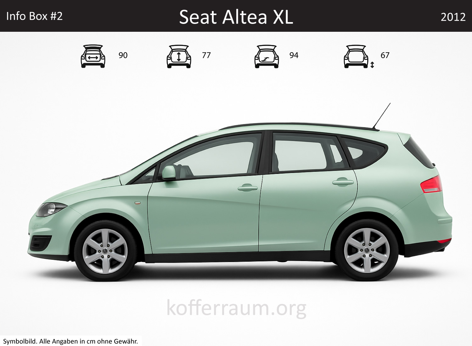 Seat Altea XL trunk dimensions – detail