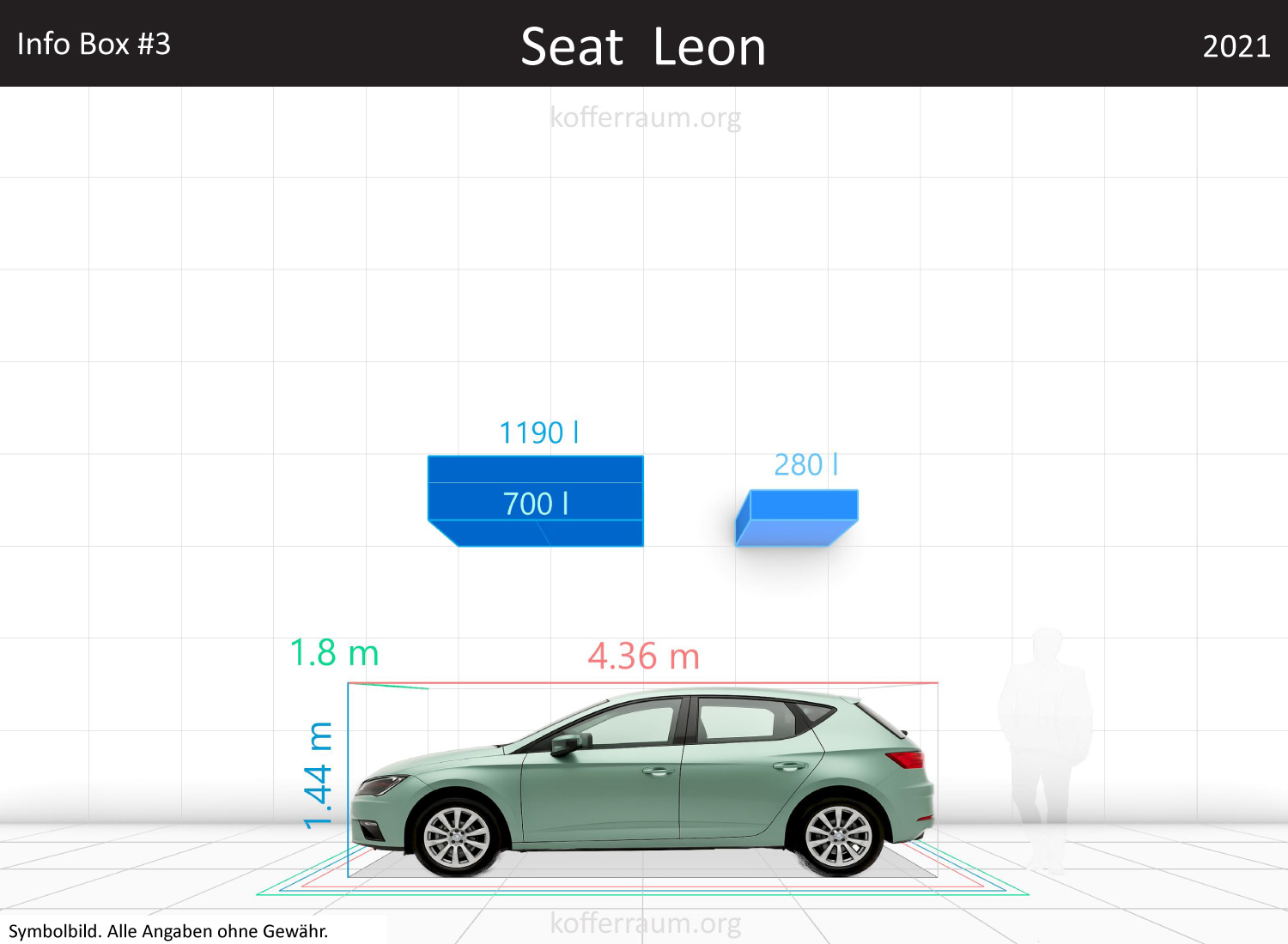 Seat Leon trunk space volume