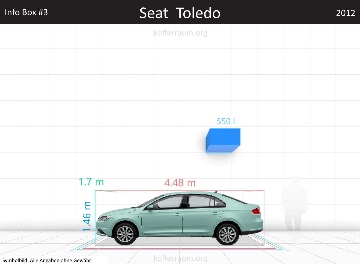 Seat Toledo trunk space volume