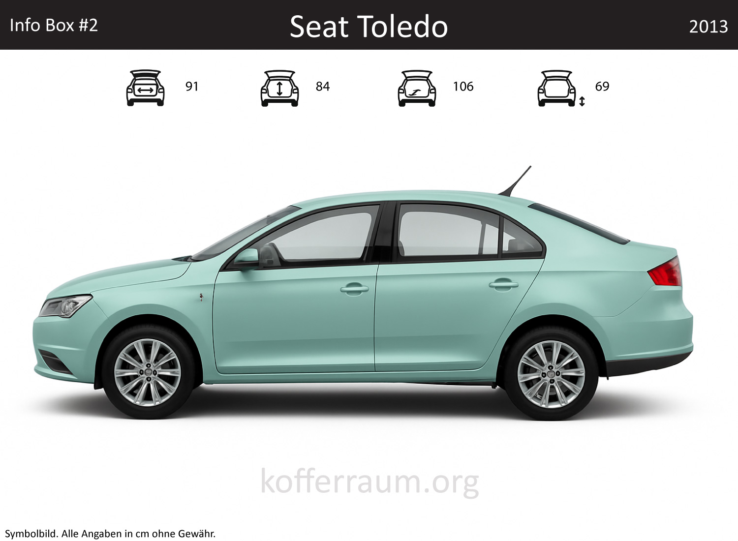 Seat Toledo trunk dimensions – detail