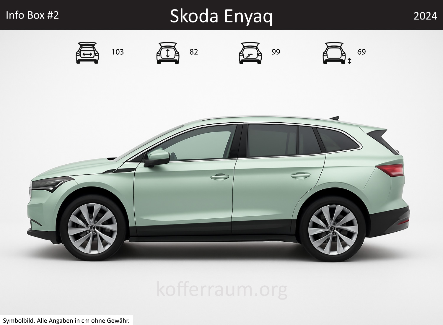 Skoda Enyaq trunk dimensions – detail