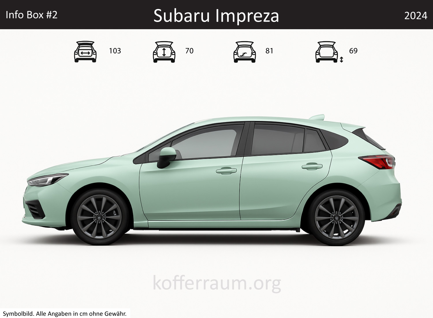 Subaru Impreza trunk dimensions – detail