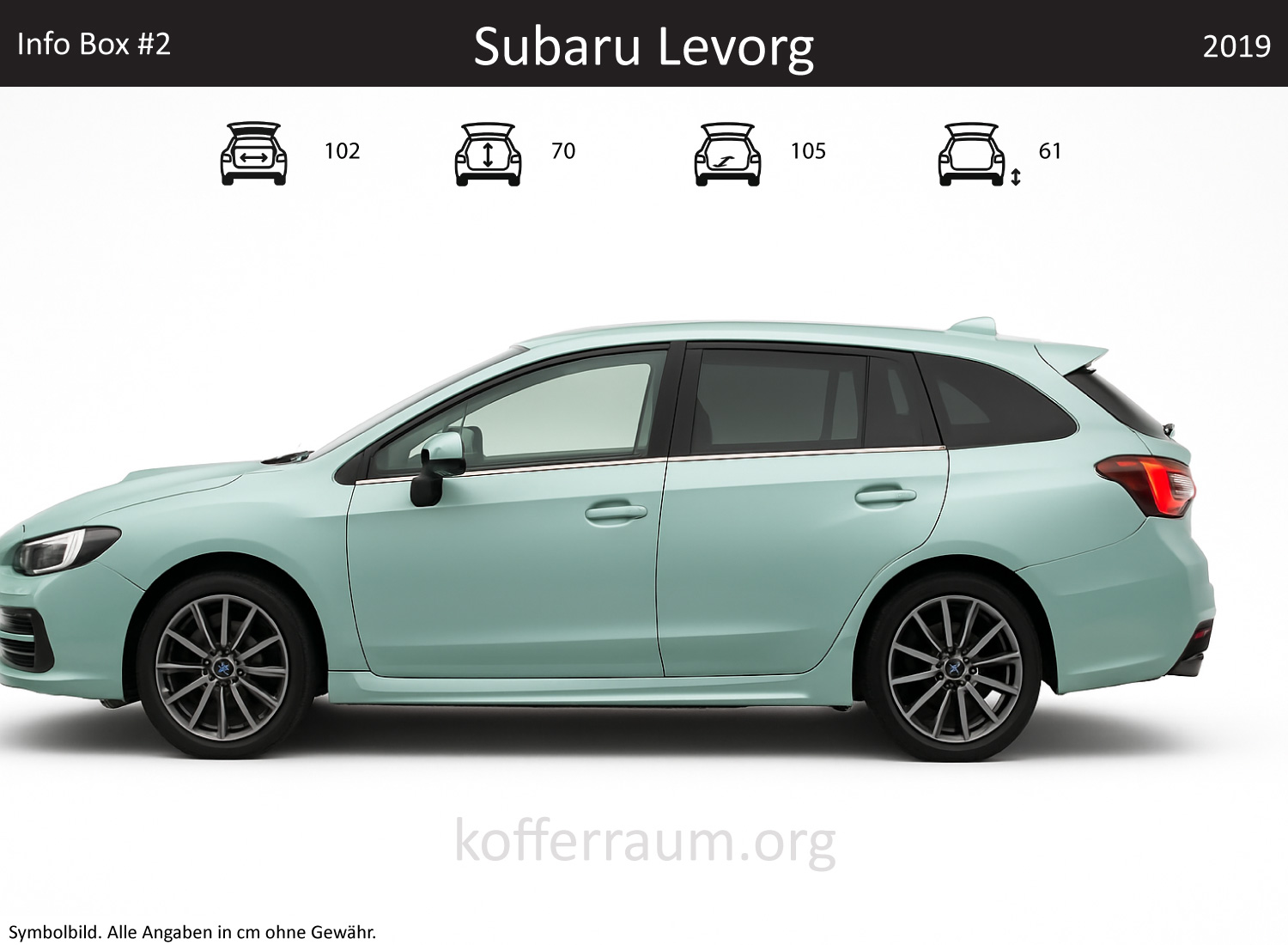 Subaru Levorg trunk dimensions – detail