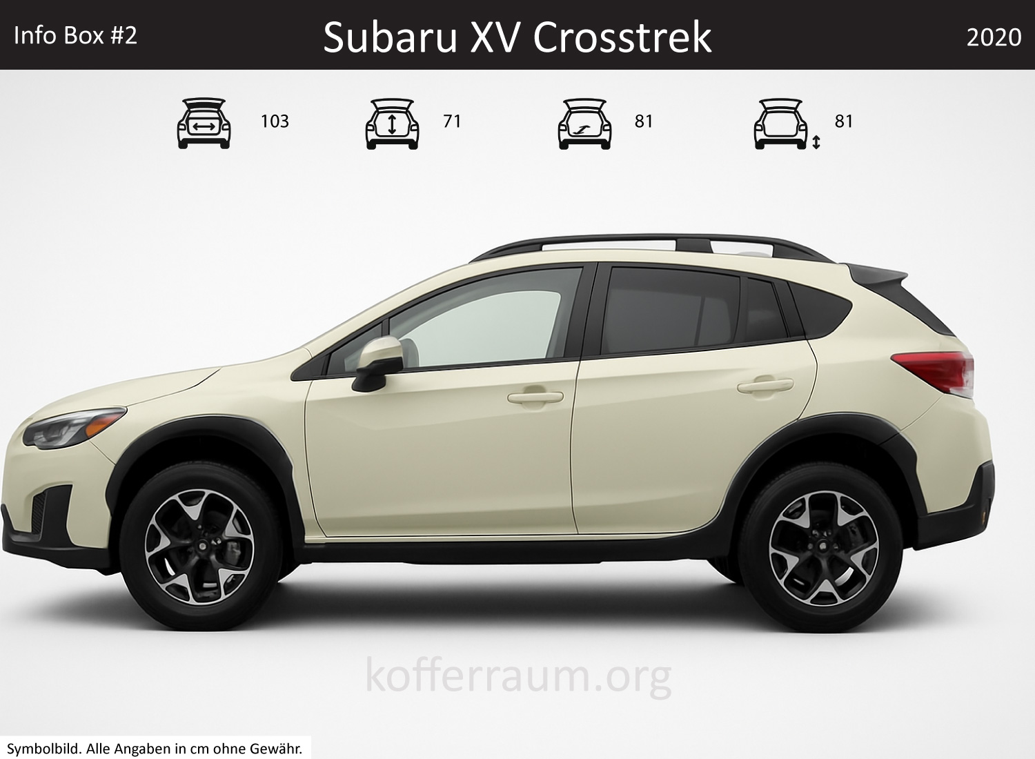 Subaru XV Crosstrek trunk dimensions – detail