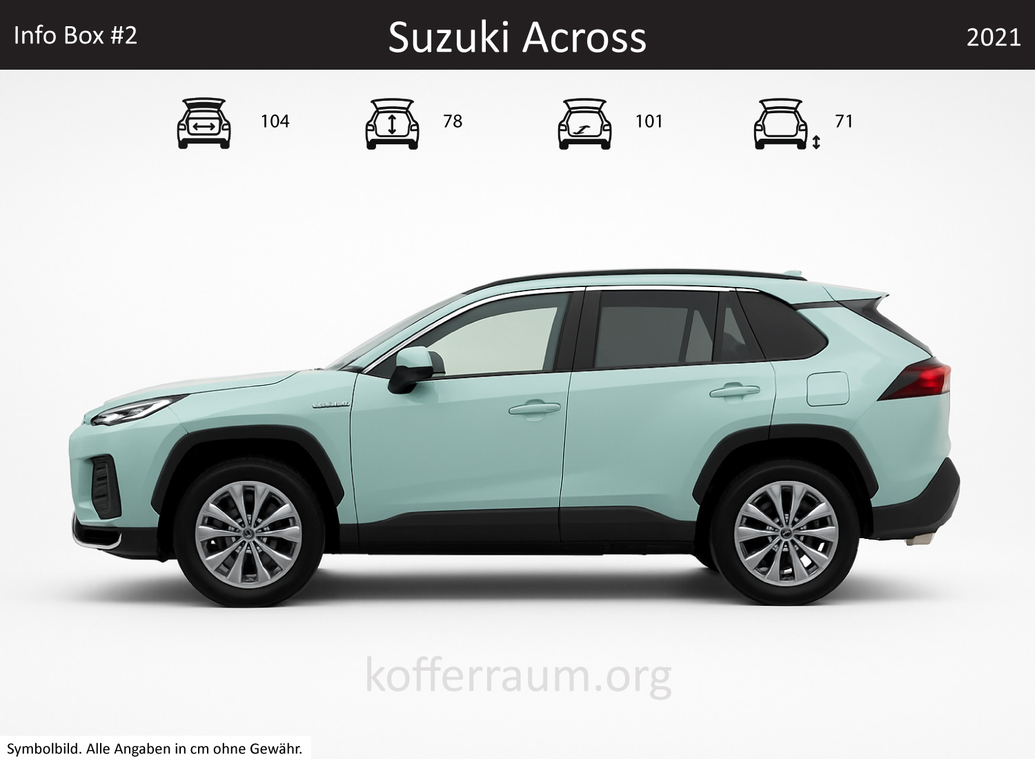 Suzuki Across trunk dimensions – detail
