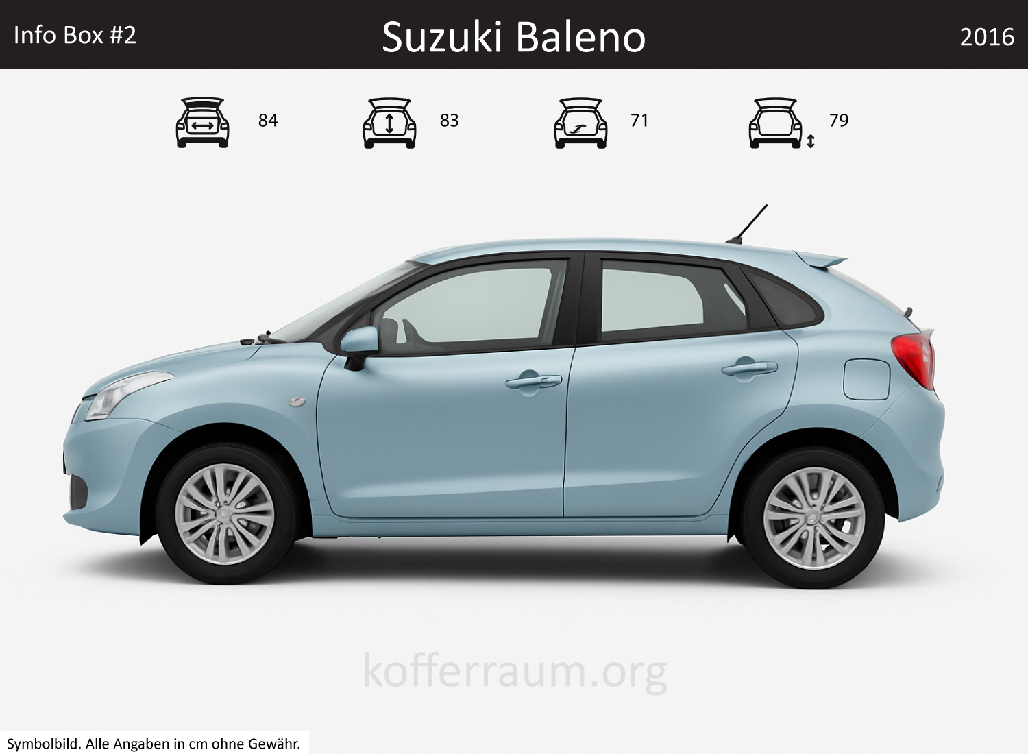 Suzuki Baleno trunk dimensions – detail