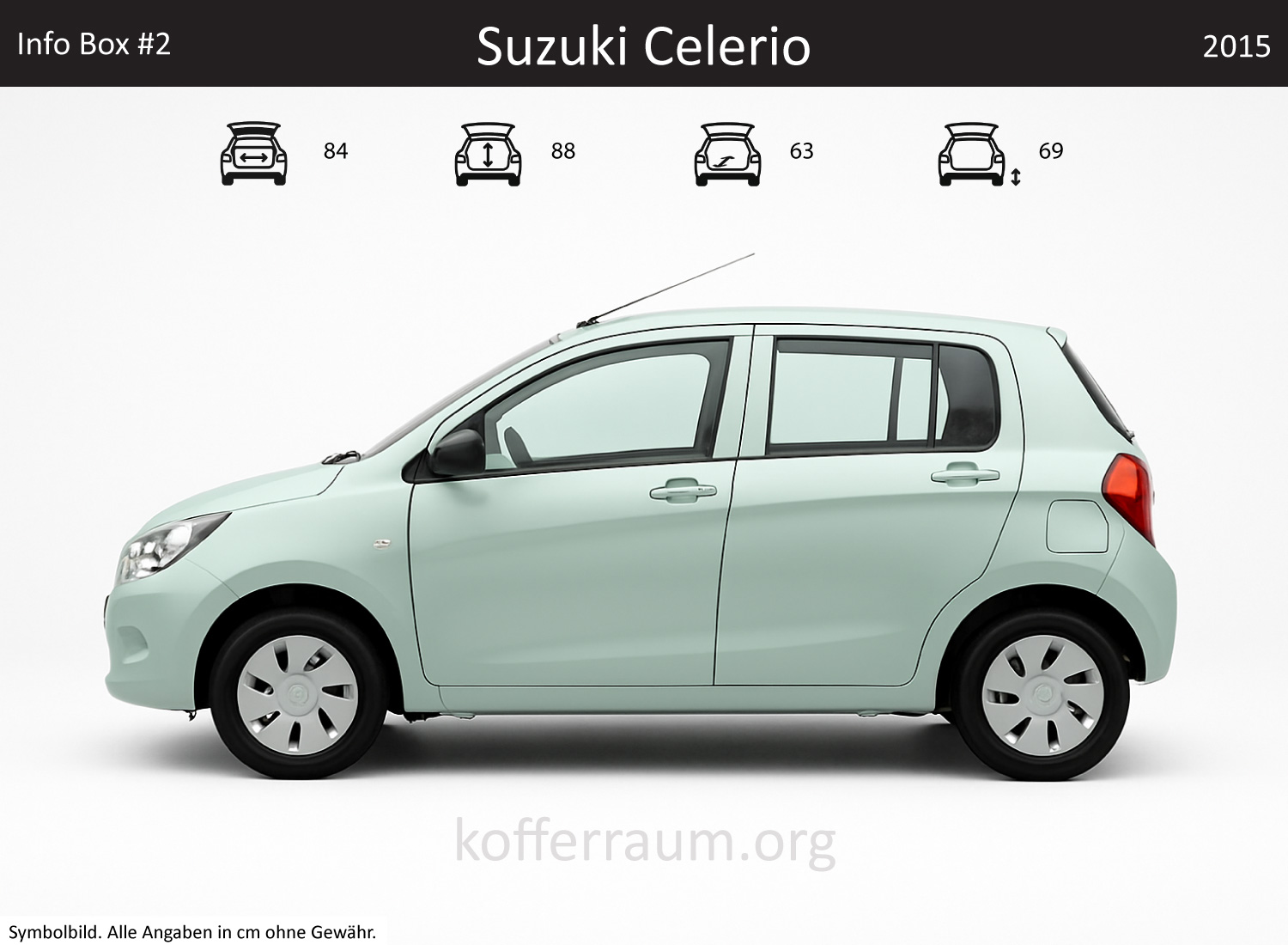 Suzuki Celerio trunk dimensions – detail