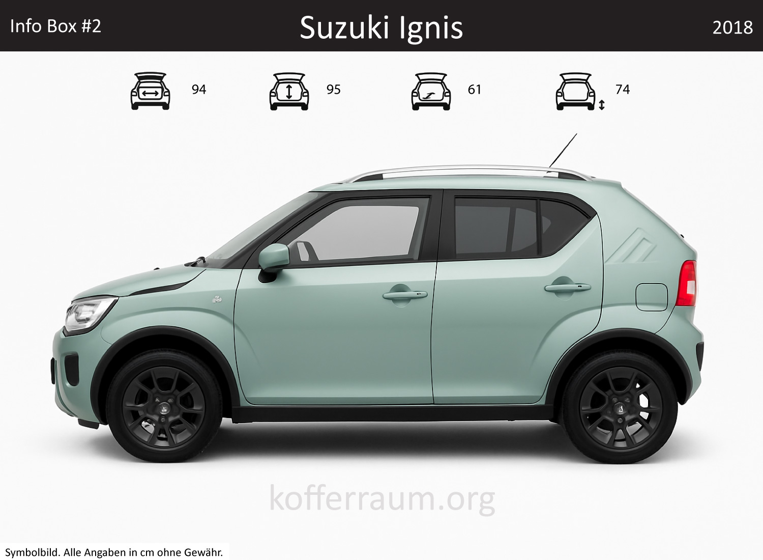Suzuki Ignis trunk dimensions – detail