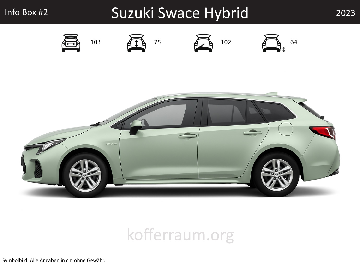 Suzuki Swace Hybrid trunk dimensions – detail