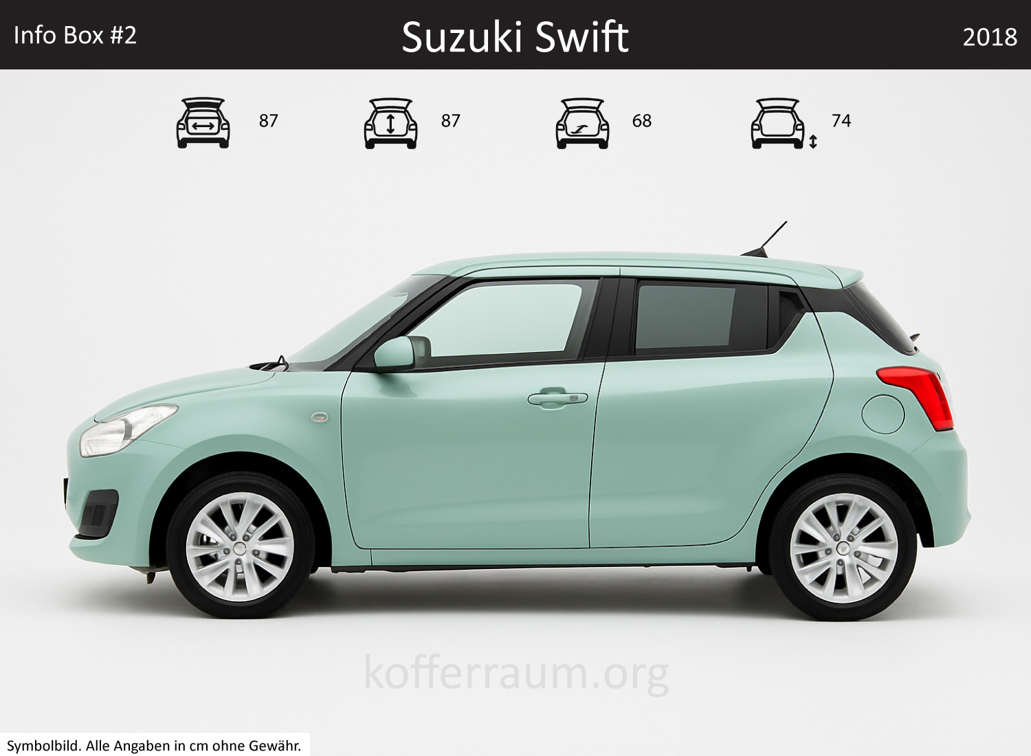 Suzuki Swift trunk dimensions – detail