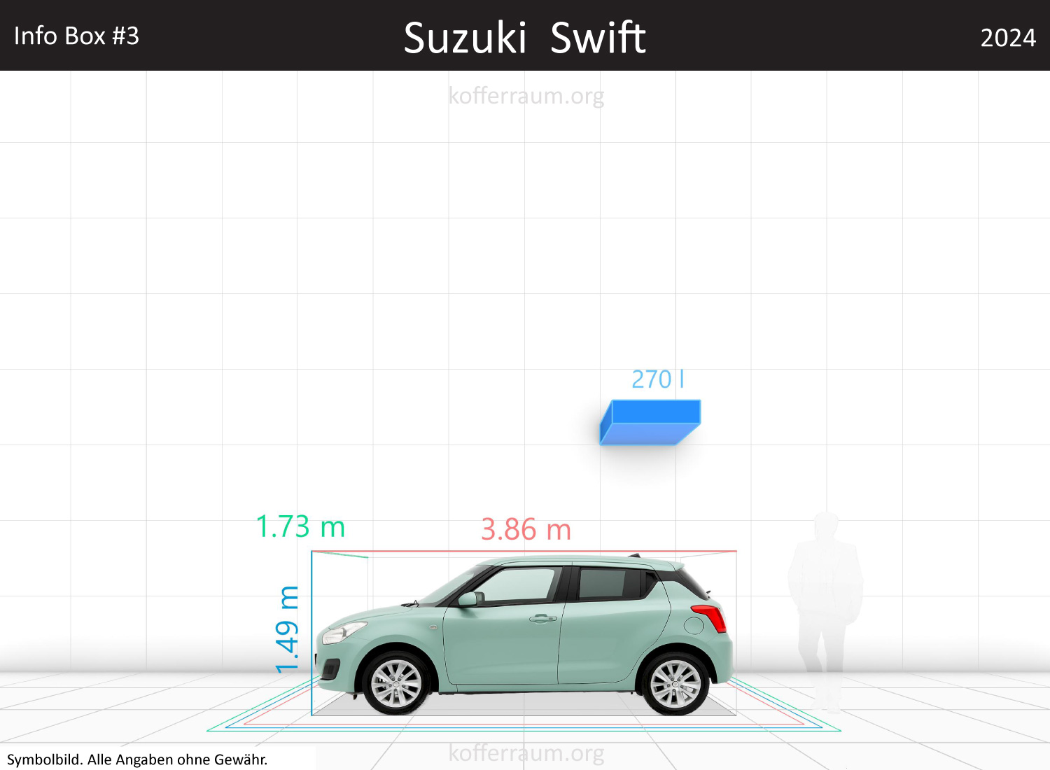 Suzuki Swift trunk space volume