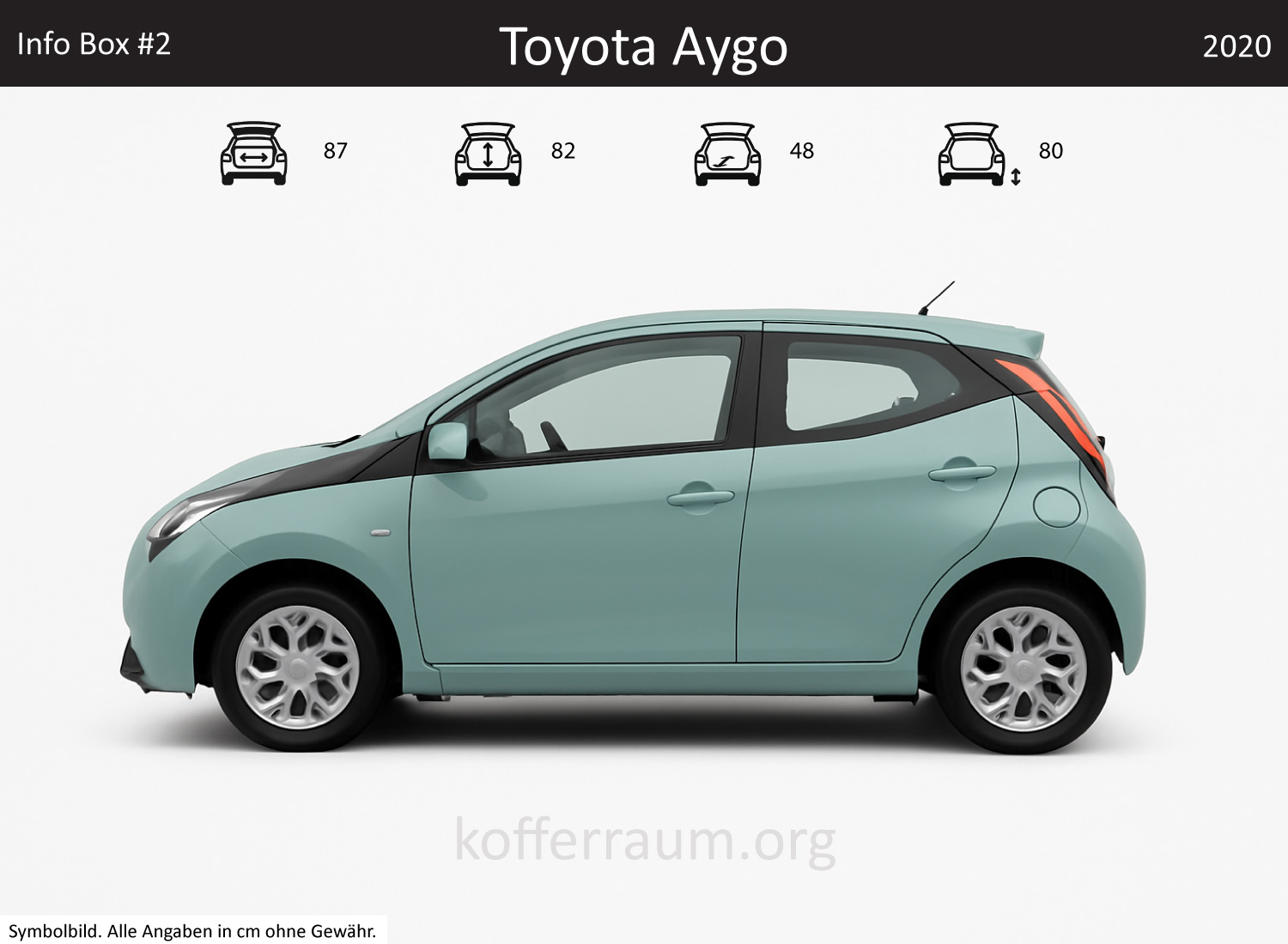 Toyota Aygo trunk dimensions – detail