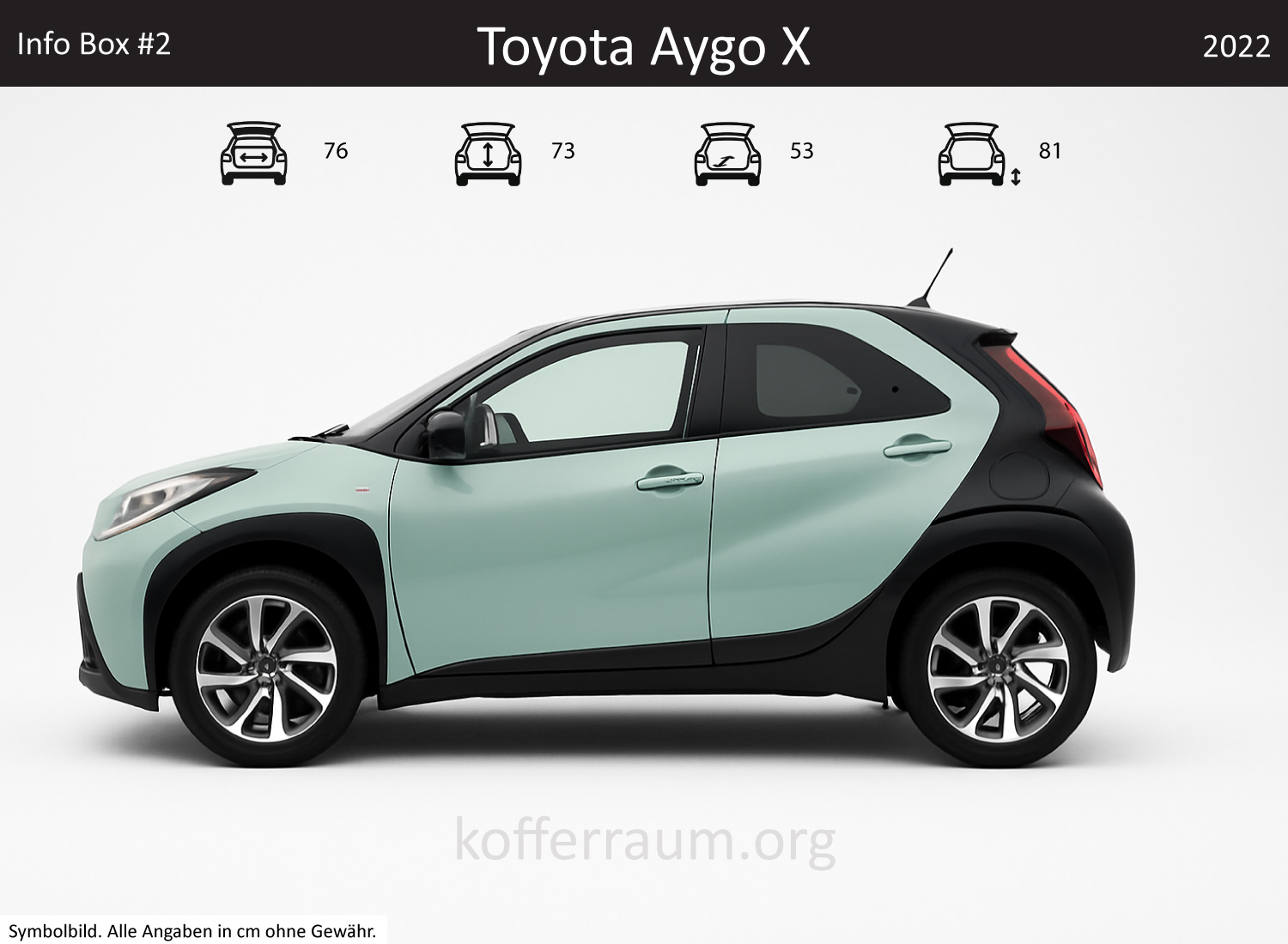 Toyota Aygo X trunk dimensions – detail