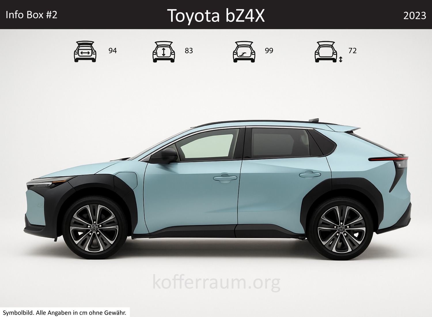 Toyota bZ4X trunk dimensions – detail